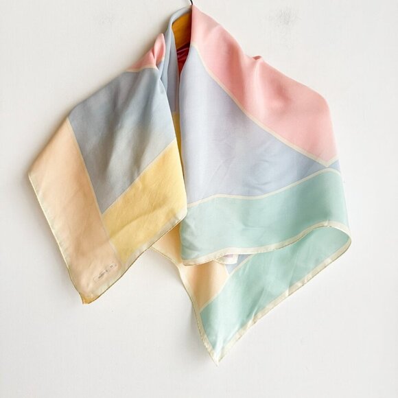 Adrienne Vittadini Pastel Geometric Print Silk Lightweight Scarf - Picture 2 of 4